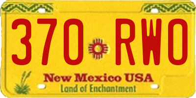 NM license plate 370RWO