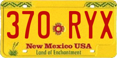 NM license plate 370RYX
