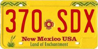 NM license plate 370SDX