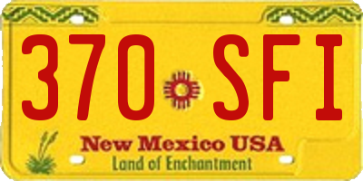 NM license plate 370SFI