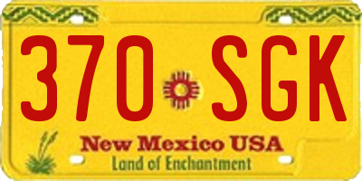 NM license plate 370SGK