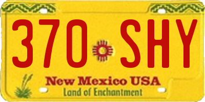 NM license plate 370SHY