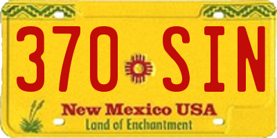 NM license plate 370SIN