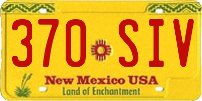 NM license plate 370SIV