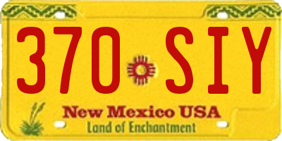 NM license plate 370SIY