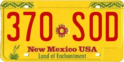 NM license plate 370SOD
