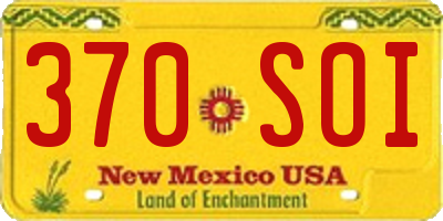 NM license plate 370SOI