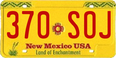 NM license plate 370SOJ