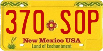 NM license plate 370SOP