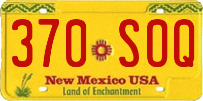 NM license plate 370SOQ