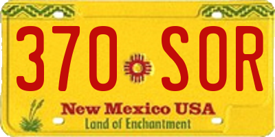NM license plate 370SOR