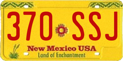 NM license plate 370SSJ