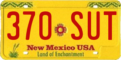 NM license plate 370SUT