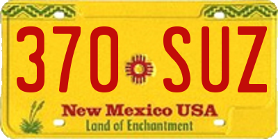 NM license plate 370SUZ