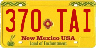 NM license plate 370TAI