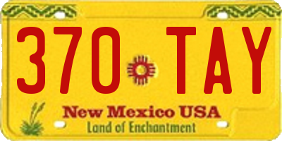 NM license plate 370TAY