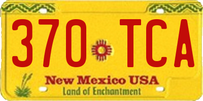 NM license plate 370TCA