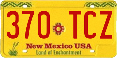 NM license plate 370TCZ