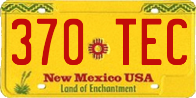 NM license plate 370TEC