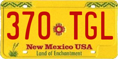 NM license plate 370TGL