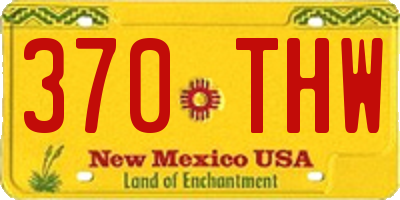NM license plate 370THW