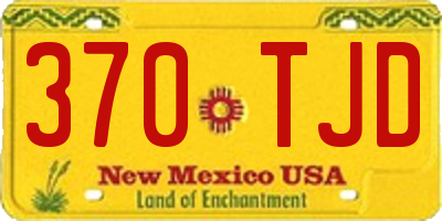 NM license plate 370TJD