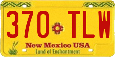 NM license plate 370TLW