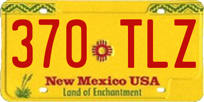 NM license plate 370TLZ