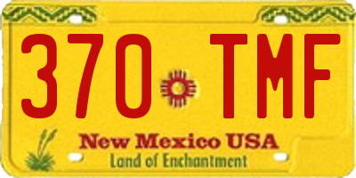NM license plate 370TMF