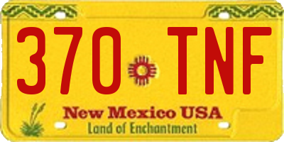 NM license plate 370TNF