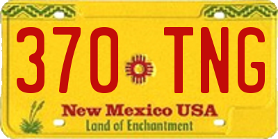 NM license plate 370TNG