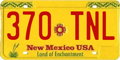 NM license plate 370TNL