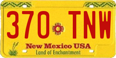 NM license plate 370TNW