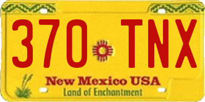NM license plate 370TNX