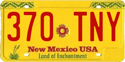 NM license plate 370TNY
