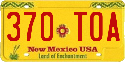 NM license plate 370TOA