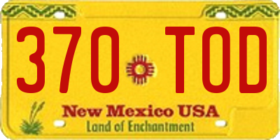 NM license plate 370TOD