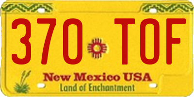 NM license plate 370TOF