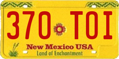 NM license plate 370TOI