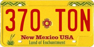 NM license plate 370TON