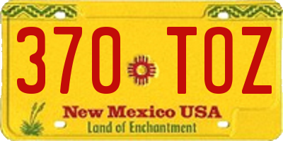 NM license plate 370TOZ