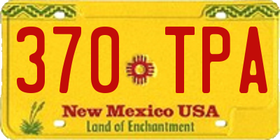 NM license plate 370TPA