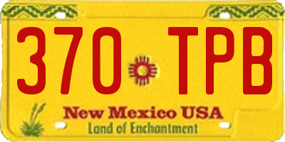 NM license plate 370TPB