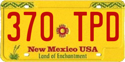 NM license plate 370TPD