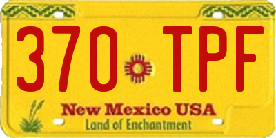 NM license plate 370TPF