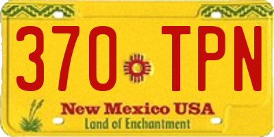 NM license plate 370TPN