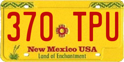 NM license plate 370TPU