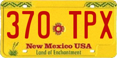 NM license plate 370TPX