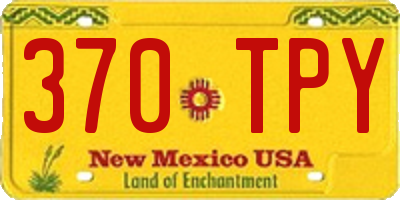 NM license plate 370TPY