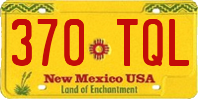 NM license plate 370TQL